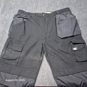 CAT Caterpillar Cargo Utility Pants Men 40x30 Black Work Trousers‎